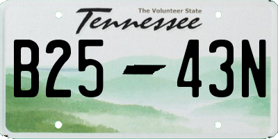 TN license plate B2543N
