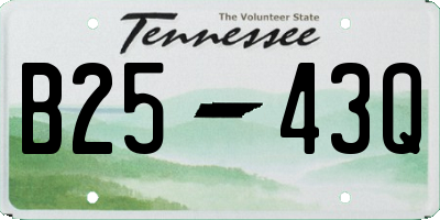 TN license plate B2543Q