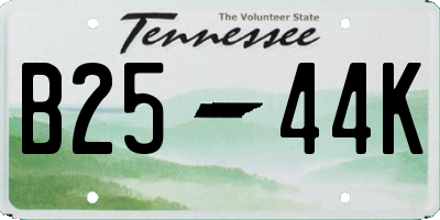 TN license plate B2544K