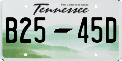TN license plate B2545D