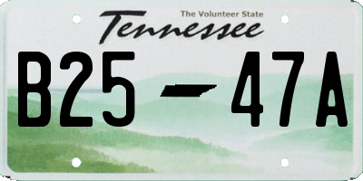 TN license plate B2547A