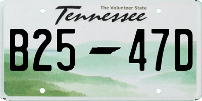 TN license plate B2547D