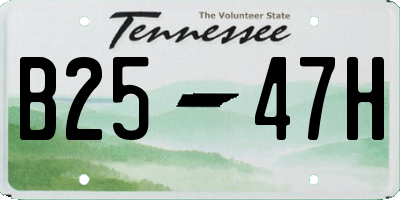 TN license plate B2547H