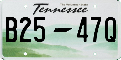 TN license plate B2547Q