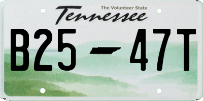 TN license plate B2547T