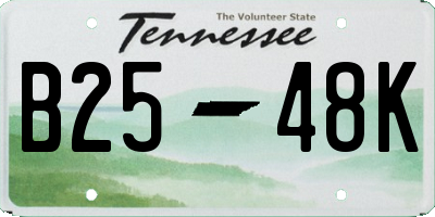 TN license plate B2548K