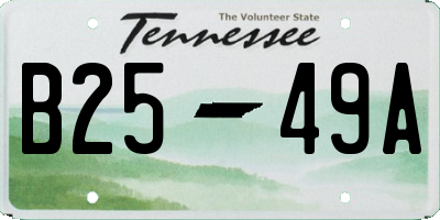 TN license plate B2549A