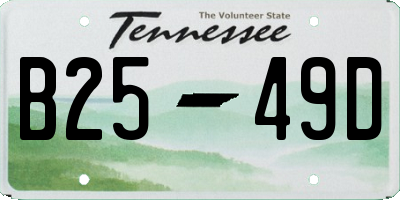 TN license plate B2549D