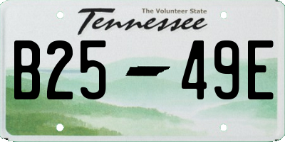 TN license plate B2549E