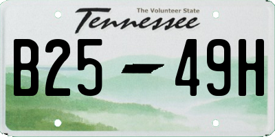 TN license plate B2549H
