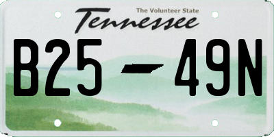 TN license plate B2549N