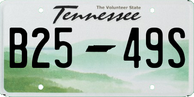 TN license plate B2549S