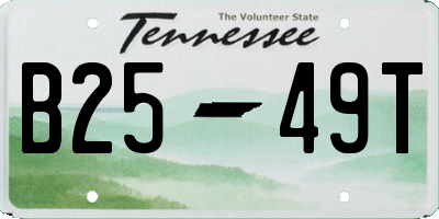 TN license plate B2549T