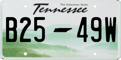 TN license plate B2549W