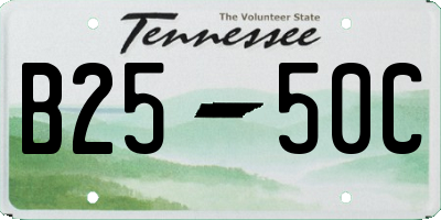 TN license plate B2550C