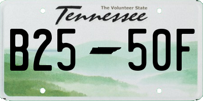 TN license plate B2550F