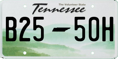 TN license plate B2550H