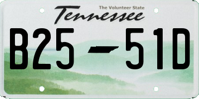 TN license plate B2551D