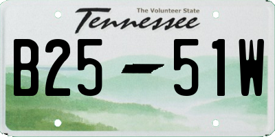 TN license plate B2551W