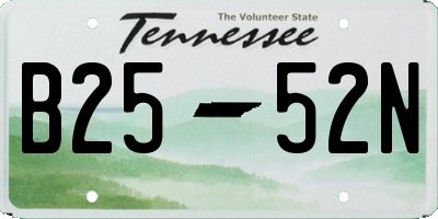 TN license plate B2552N