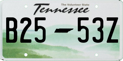 TN license plate B2553Z