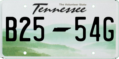 TN license plate B2554G