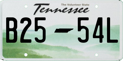 TN license plate B2554L