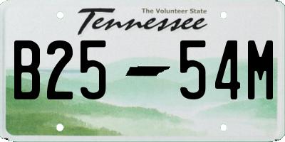 TN license plate B2554M