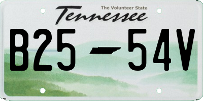 TN license plate B2554V