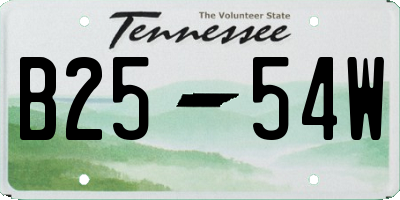 TN license plate B2554W