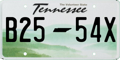 TN license plate B2554X