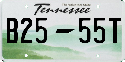 TN license plate B2555T