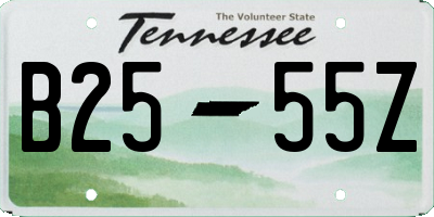 TN license plate B2555Z