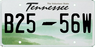 TN license plate B2556W