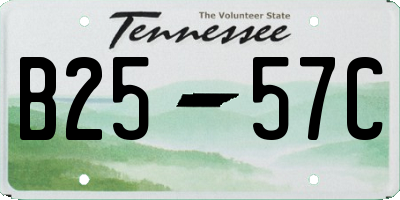 TN license plate B2557C