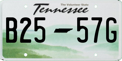 TN license plate B2557G