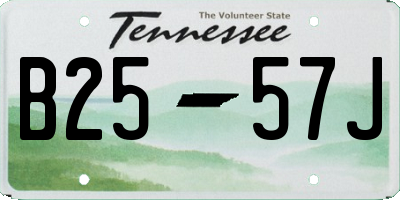 TN license plate B2557J