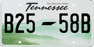 TN license plate B2558B