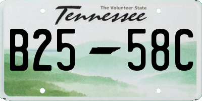 TN license plate B2558C