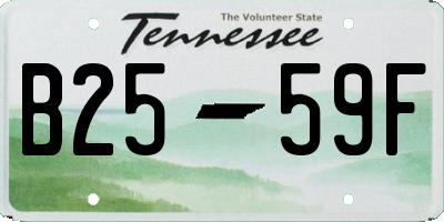 TN license plate B2559F