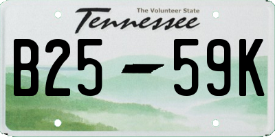 TN license plate B2559K