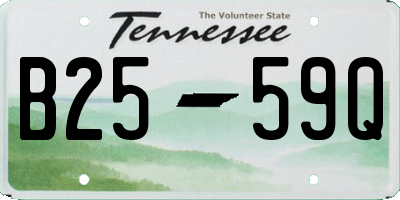 TN license plate B2559Q