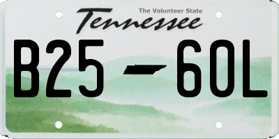 TN license plate B2560L
