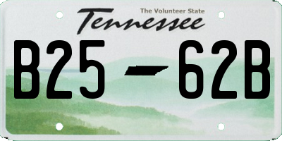 TN license plate B2562B