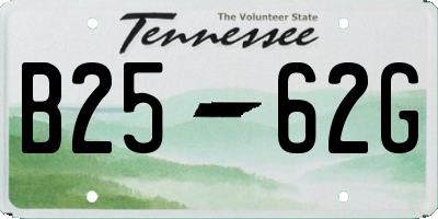 TN license plate B2562G