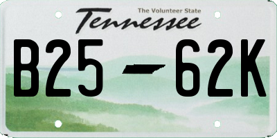 TN license plate B2562K