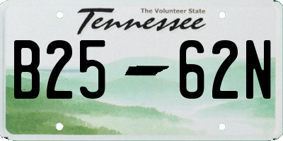 TN license plate B2562N
