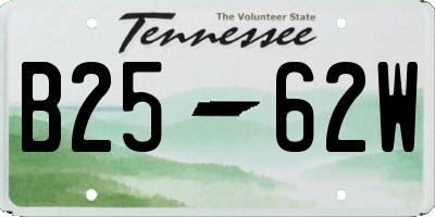 TN license plate B2562W