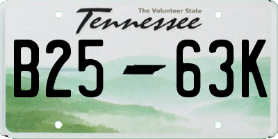TN license plate B2563K
