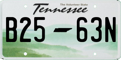 TN license plate B2563N